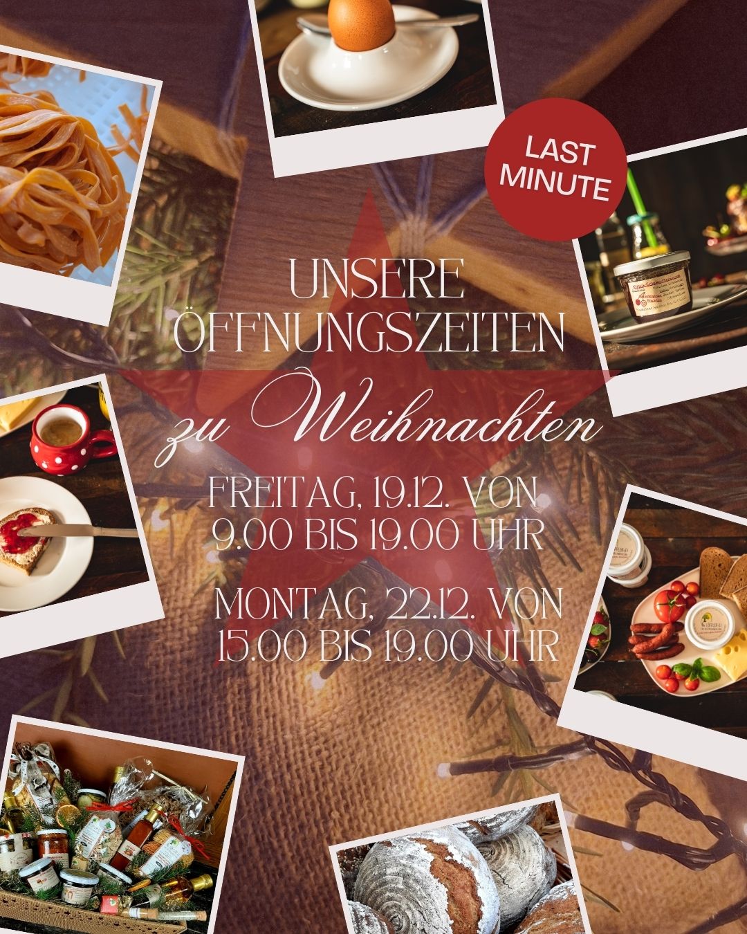 Holzstern und Lichterglanz mit dem Speisen zur 2. Hofweihnacht