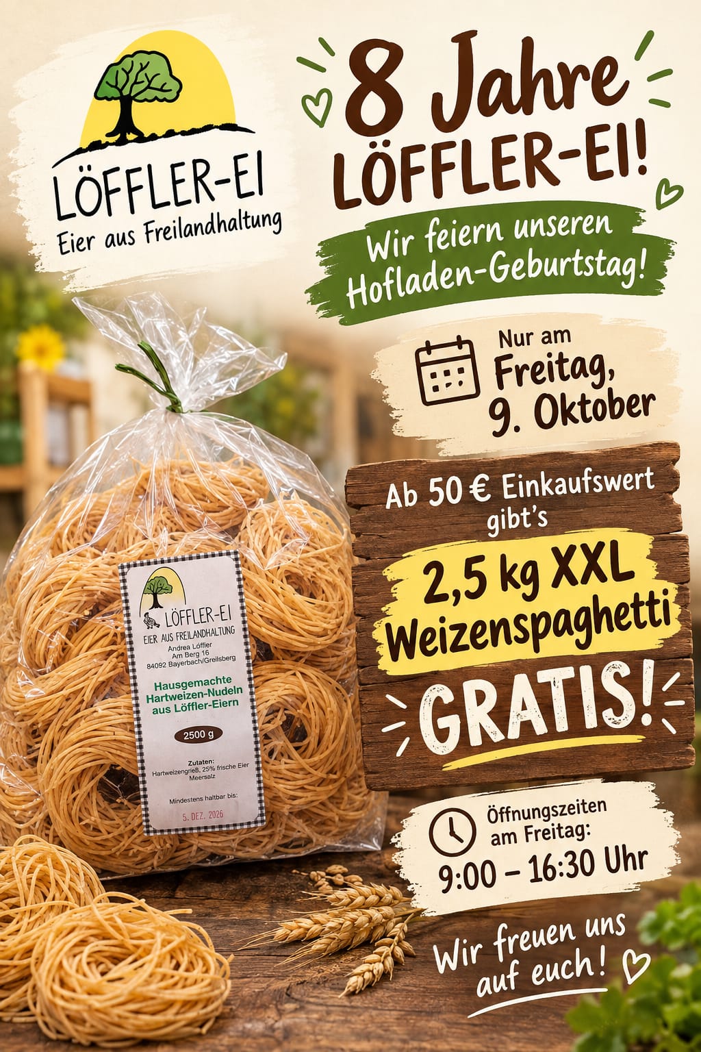 Ansicht Eingangsbereich Hofladen mit Beschilderung