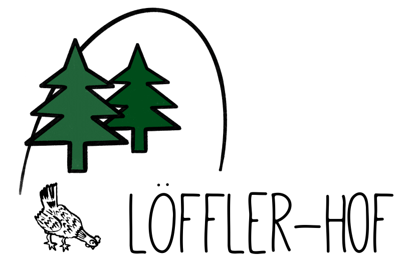 Löffler´s Logo im "Weihnachts-Look" mit zwei Tannenbäumen